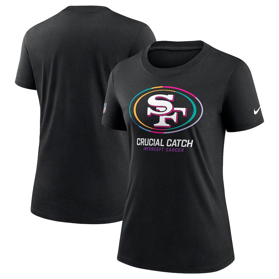 Women San Francisco 49ers 2024 Nike NFL black T shirts